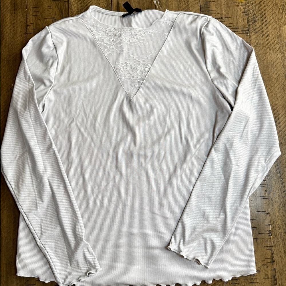 Jessica Simpson White Lace Accent Blouse